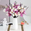 Dekorativa blommor Silk Artificial Orchid Autumn Farterfly Fake Flower Wedding Home Living Decoration Room Plants Bouquet Christmas