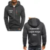 Heren Jassen Nieuwe Collectie Custom DIY Tekst Afbeelding Sport Jas Hoodies Mannen Mode Cool Rits Jas Kostuum 230919