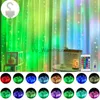 LED STRINGS Party LED Window Curtain String Lights 16 Color Fairy Light Remote Control Christmas Garland Outdoor Wedding Party Bedroom Decoration HKD230919