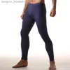 Mulheres Roupa Interior Térmica Mens Long John Underwear Sexy Sheer Leggings Apertados Sedoso Skinny Cuecas Elásticas Leggins Calças Térmicas Para Homem Calças L230919