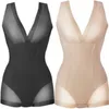 Modeladores femininos Lady Nude Preto Slip Body Shaper Firm Tummy Control Underbust Shapewear L XL XXL NS