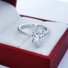 Wedding Rings DEZO Engagement Ring For Women Pear Shaped 2 Carat D Color Genuine 925 Sterling Silver Promise Gifts 230915