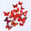 Naklejki ścienne 12PCS 3D podwójna warstwowa motyle Wystrój salonu Wedding Dzieci Dekoracja DIY Magnet sztuki 230919