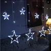 Cordas LED Festa Lua Estrela Luzes De Fadas 2.5M 138 Led Estrela De Natal Luz Corda Garland Cortina Led Para Casamento Festa Em Casa Decoração De Aniversário HKD230921