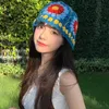 Chapeau de pêcheur ajouré à fleurs japonaises pour femme, petit chapeau en laine tissé à la main, Hyuna, vent, Instagram, pot, spectacle, visage