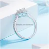 Cluster Rings Fashion Women Diamond Ring Round Cyrstal Engagement Band Jewelry Will And Sandy Gift Drop Delivery Dhmwr