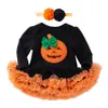 Clothing Sets 02 Years Baby Girls Romper Dress Halloween Pumpkin Witch Hat Party Mesh Tutu Casual 230919