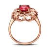 Cluster Rings europeiska och amerikanska handgjorda kvinnors 18k rosguld inlagd färg ädelsten ring smycken grossist