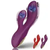 Vuxen massager kraftfull dildo klitoris stimulator kvinnlig onanator 12 hastigheter leksak för kvinna g-spot kanin vibrator nippel vagina