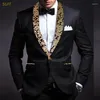 Abiti da uomo Formali Blazer da uomo Slim Fit Scialle di velluto rosso Giacca con bavero per uomo Cappotto da sposo da sposa su misura con un bottone 1 pezzo