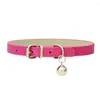 Cat Collars 2023 Fashion Leather With Bells Adjustable Pet Collar And Dog Accessories Supplies