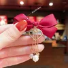Hair Accessories 1 Pair Set Cute Heart Pendant Bow Clips Girls Lolita Style Pearl Tassel Side Hairpins Ponytail For