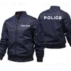 Men's Jackets Police letter print Bomber Jacket Men Casual Jacket Men Thick Winter Windbreaker Pilot Parkas Clothes Outdoor thermal jacket T230919