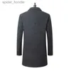 Herr ullblandning män 2023 Spring en Pea Coat Autumn Long Jacket Man Cashmere S Mens Wool Blend Coat Overcoat Outdoor L230919