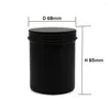 Storage Bottles 200ml Round Matte Black Metal Candle Jars Empty Containers Vessels Tin For Wax Melt Making Kit DIY216Q
