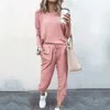 Women's Tracksuits Autumn and winter loose solid color long sleeve trousers leisure sports suit for women Running Sets Sportswear Accessories 230919