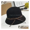 New Women Bucket Hat Lady Billycock With Bowknot Beach Hats Fisherman Outdoor Stingy Brim Sun Top Drop Delivery Dhapn