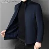 Men's Wool Blends Flambant neuf hommes veste d'hiver de haute qualité hommes laine Blazers affaires décontracté mâle manteau longue Parka pour Gentleman L230919