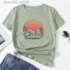 Women's Blouses Shirts Women's T Shirts Summer Women Casual T-shirt Short Sleeve Cactus Sunset Print Female Fashion Ladies Regular Daily Loose O-Neck Tees Tops L230919