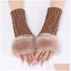 Gants sans doigts tricoter court hiver chauds tièvement bras de sabot de mitaine pour femmes pour femmes accessoires de mode