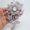 Hela - vintage stil blomma blad brudtärna brosch stift strass kristallbröllop för kvinna250m