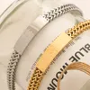 Bracciale con catene di design in oro per donna Etichetta di marca corretta Placcato argento Moda Regalo in acciaio inossidabile Regali di qualità Coppia 17 + 5 cm