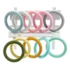 Anello per massaggiagengive Perline in silicone Anello per dentizione senza BPA 10 pezzi Massaggiagengive per bambini Masticare perline per allattamento Collana con ciondolo Giocattoli fai da te Catena ciuccio 230919