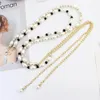 Belts Spring Summer Women's Simple Dress Decoration Waist Belt Matching Suit Skirt Unique Rhinestone Inlaid Pearl Chain