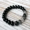 SN1055 Top Quality Preto Onyx Quartzo Rutilado Pulseira Cura Pulseira Coração Chakra Yoga Jewelry3013