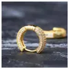 Hip Hop Hie Oorbel Fl Cz Steen Verharde Bling Ice Out Stud Charms Gold Sier Gift Drop Delivery Dh9Hq