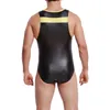 Män stretchy brottning singlet gym outfit sexig underkläder bodysuit sport badkläder män body shaper leotard unitard297i