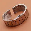 18mm 20mm 21mm 22mm 23mm 24mm silverpolerad rostfritt stål Metal Watch Band Rem armband Futter Fjäril