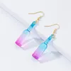 Boucles d'oreilles fantaisie en résine, bouteille de vin, Design de rêve pour filles, bijoux de fête amusants pour femmes, goutte colorée Unique