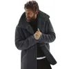 Parkas pour hommes hiver hommes polaire épais manteau chaud vêtements d'extérieur mode mâle tranchée veste en cuir à manches longues fourrure hommes pardessus vêtements 230919