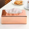 Pappersställ Elegant Royal Rose Gold Car Home Rectangle Shaped Tissue Box Container Handduk Servikvävnadshållare Y2003283038