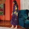 Dames Nachtkleding Lange Kimono Robe Jurk Zomer Print Bloem Badjas Dames Nachtjapon Bruid Ochtend Korte mouw Lingerie Satijn Nachtkleding