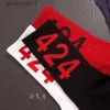 Men's Socks Men's Socks 424 Embroidered Mens Brand Designer Hip Hop Streetwear Knitted Cotton Male Female Long L230919