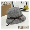 New Women Bucket Hat Lady Billycock With Bowknot Beach Hats Fisherman Outdoor Stingy Brim Sun Top Drop Delivery Dhapn