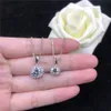 Pendant Necklaces White Gold 14K Snow Flower Style 1CT 2CT Engagement Necklace For Women Love Promise Wedding Gift 230915
