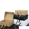 ギフトラップ50pcs/lot White/black Kraft Paper Box Childrens Shoe Portableケース女性