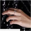 Band Rings Open Adjustable Sier Couple Engagement Ring For Women Men Fashion Jewelry Gift Will And Sandy Drop Delivery Dhjuk