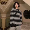 Sweats à capuche pour femmes Sweatshirts Streetwear Harajuku Sweats à capuche pour femmes Y2K Sweatshirts Filles Vintage Goth Stripe Sweat à capuche surdimensionné coréen Casual Tops K Pop Vêtements 230919