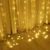 Autres fournitures de fête d'événement USB LED Garland Rideau Lights 8 Modes Télécommande String Light Décor pour mariage Noël Maison Chambre Année Lampe 230919