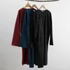 Etnische kleding Diagonaal overhemd met ronde hals voor heren, Chinese stijl, middellange, effen Ramee-knoopjurk met Hanbok-mouwen