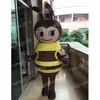 Costume de mascotte d'abeille d'Halloween, simulation de taille adulte, personnage de dessin animé, carnaval, robe unisexe, robe de soirée fantaisie de Noël