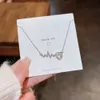 Luxe Lichte Mode Persoonlijkheid ECG Smart Titanium Sleutelbeenketting Vrouwelijke Stijl Trend Micro Ingelegde Liefde Hanger Ketting Sieraden