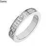 Donia Jewelry Luxury Ring European och American Fashion Starry Double Row Diamond Titanium Steel Micro-Set Zircon Ring Designer WI2724