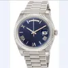 Relógios de luxo 40 mostrador azul 18k ouro branco movimento automático relógio masculino relógio de pulso watche2131