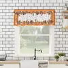 Curtain Thanksgiving Fall Pumpkin Fallen Leaves Short Curtains Kitchen Cafe Wine Cabinet Wardrobe Window Small Home Decor