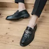 Krokodilpatroon Lefu Schoenen Heren PU Ronde kop Dagelijkse Jeugdmode Britse Comfort Casual Schoenen